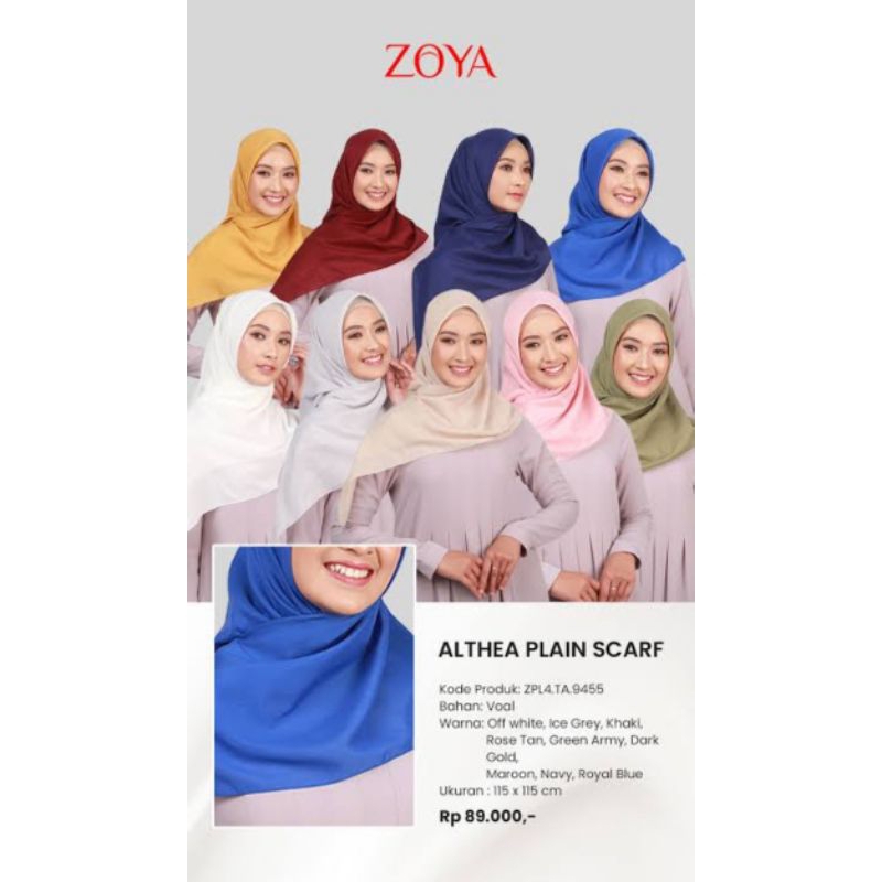 Zoya Hijab Segiempat Althea Plain Scarf