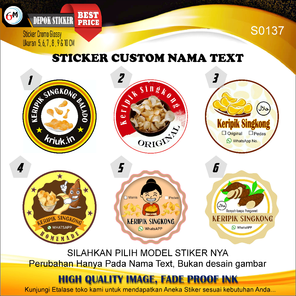 

Stiker KERIPIK SINGKONG