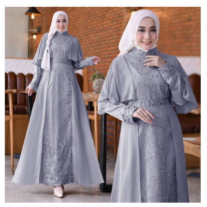 GAMIS MIKA Baju Muslim Wanita Jumbo Gamis Brukat Tile Remaja Dewasa Premium Fashion Gamis  Brukat Ti