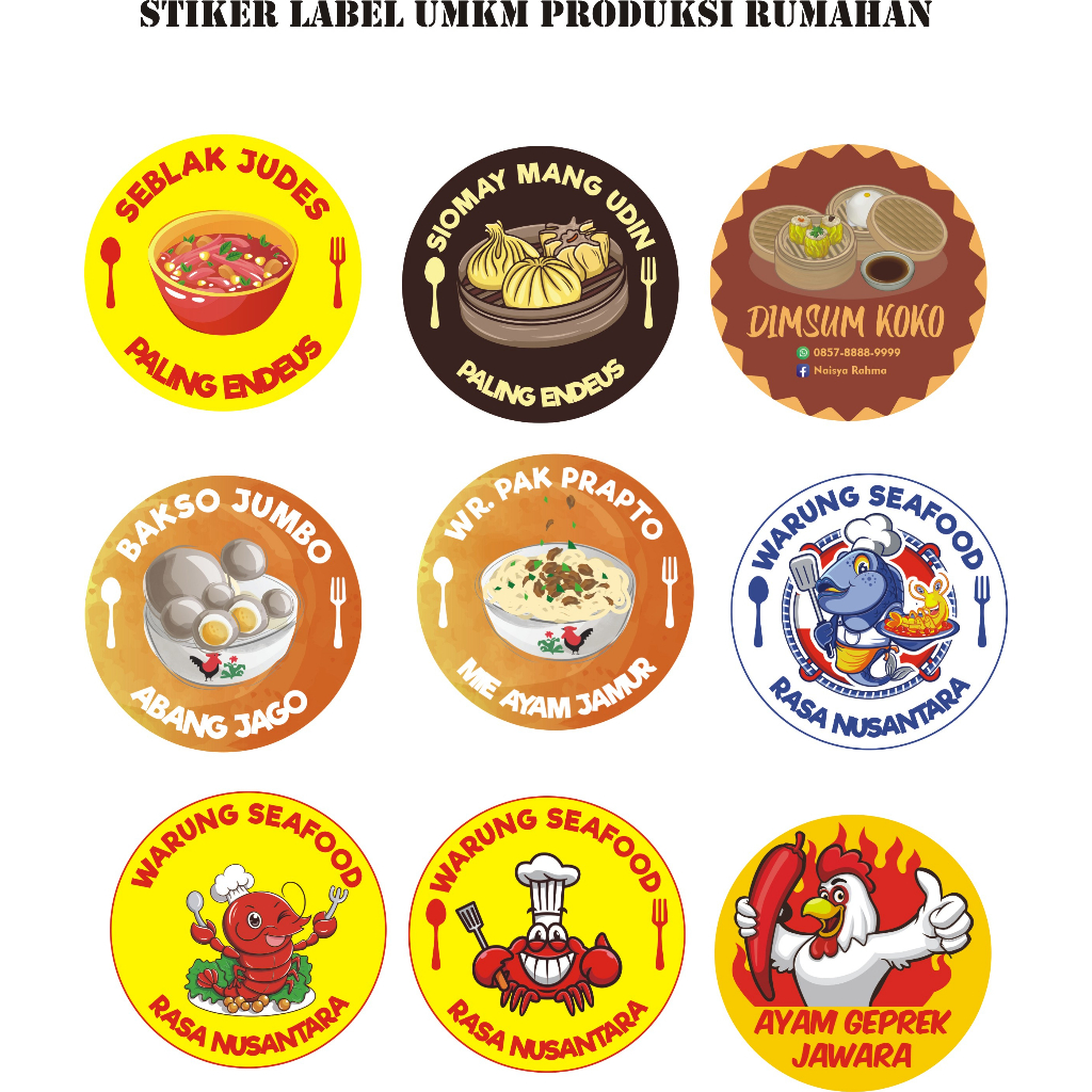 

stiker label makanan bulat murah