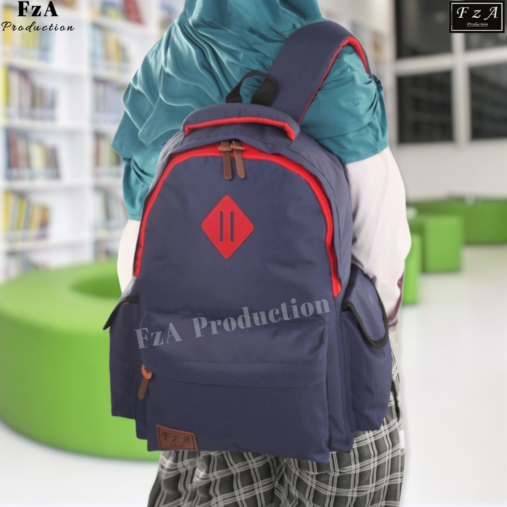 FzA Official -Tas Ransel anak laki laki - Tas Ransel Anak Sekolah - Tas Ransel Sekolah anak laki-laki anak perempuan Backpack Sekolah Anak [ High Quality ] - Navy FREE Slingbag