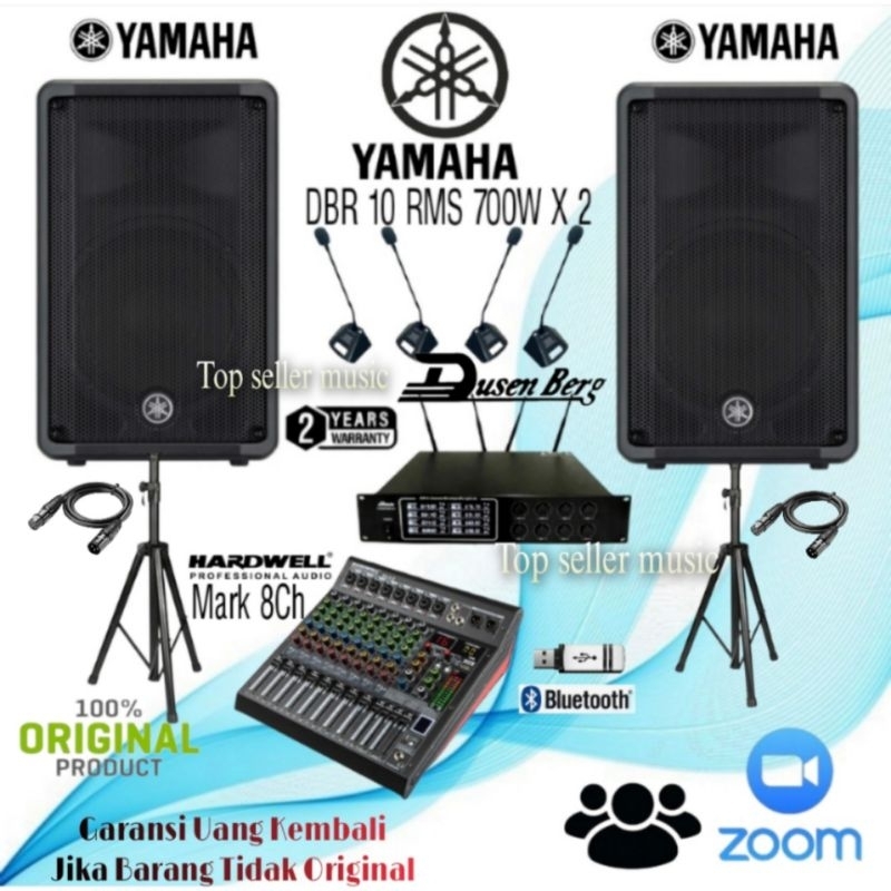 PAKET SPEAKER SOUND YAMAHA DBR10 RAPAT / MEETING 4 MIC CONFERENCE WIRELESS ORIGINAL