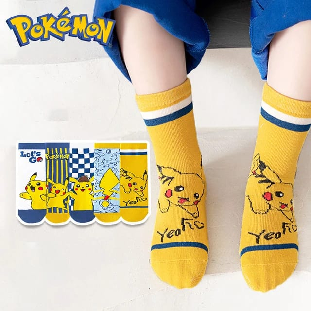 Kaos Kaki Anak Laki Sekolah TK SD Motif Cowok Kartun Pokemon Fashion Korea Socks Kids Terbaru J9