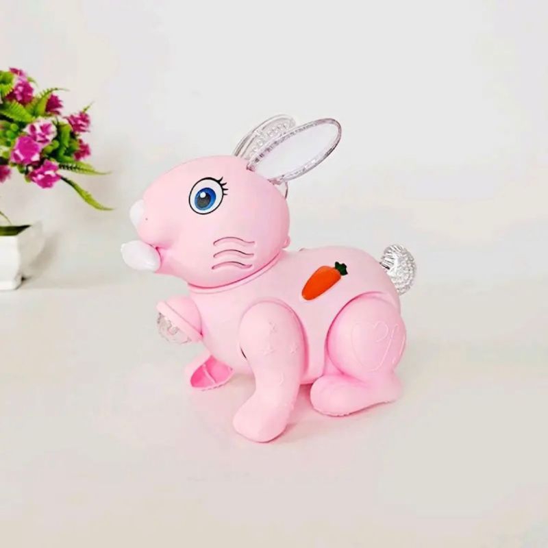 Mainan Anak ROBOT RABBIT B/O Mainan Kelinci Loncat Lampu Dan Musik