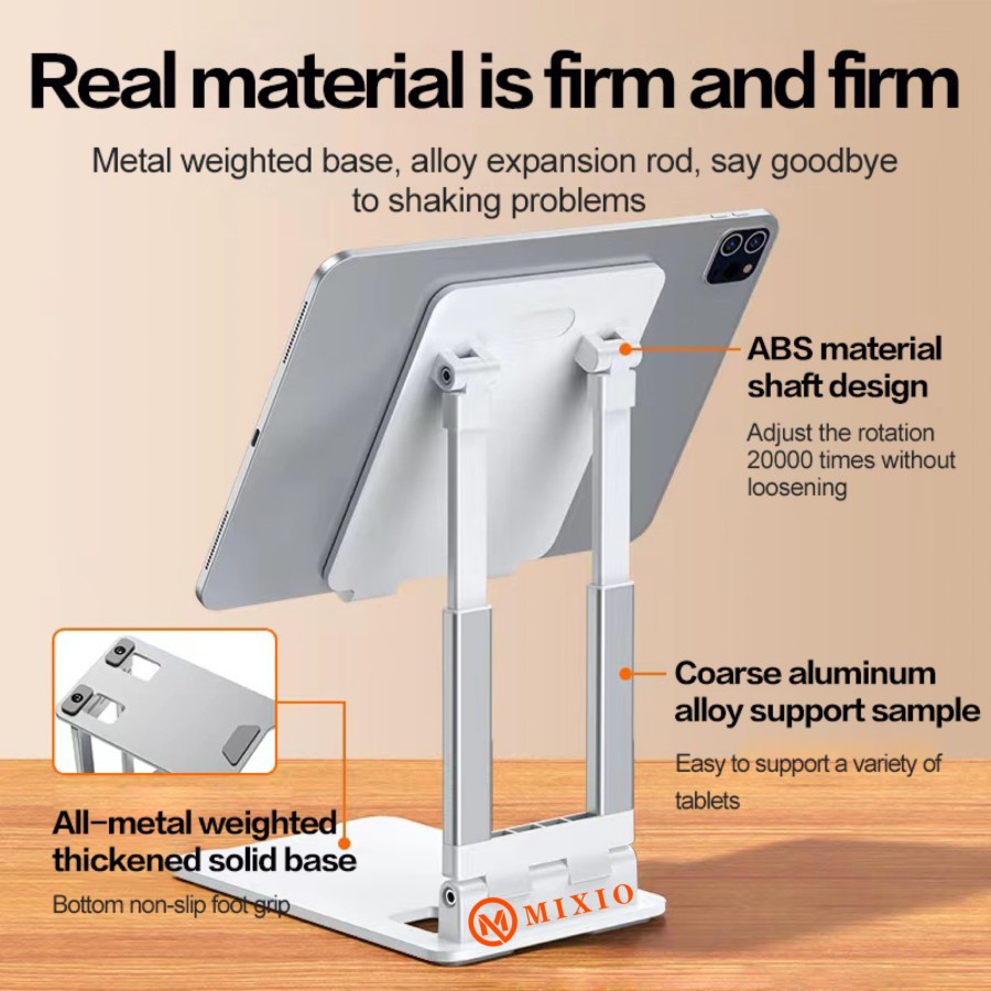 MIXIO - Foldable Adjustable Tablet/iPad ZM-03 Stand Holder Aluminium