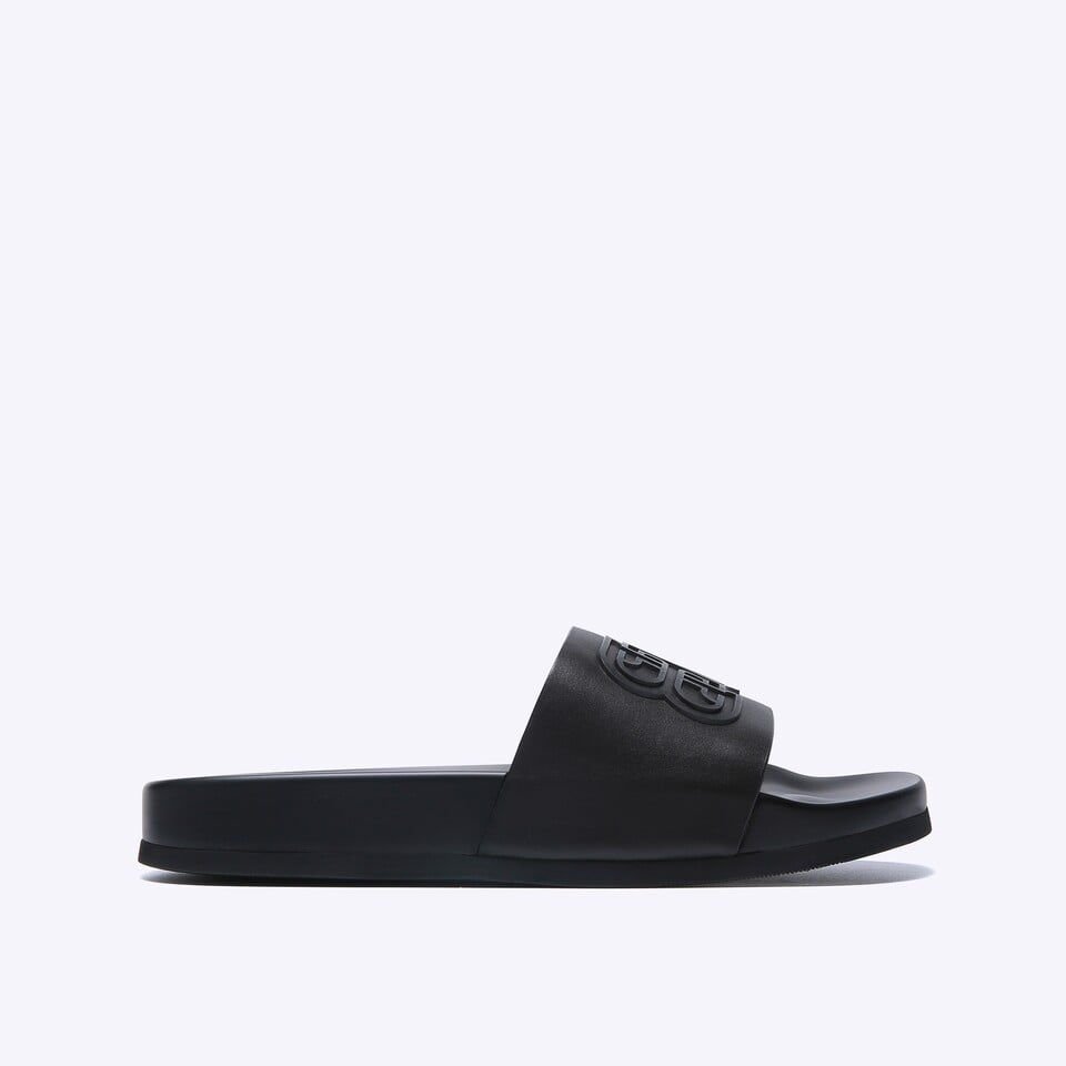 SANDAL SLIDE EVERBEST PRIA ORIGINAL CASUAL KULIT BRANDED HITAM EM28