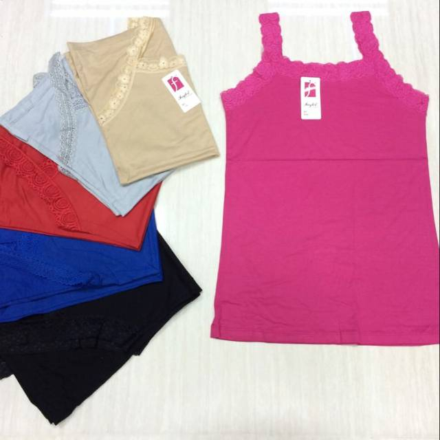 Terbaru Tank Top Renda 3 pcs Random Tank Top Dalaman Wanita Korean Termurah Bisa COD