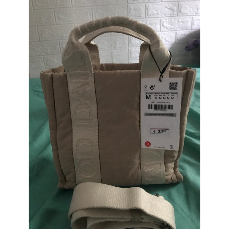 tas zara tote canvas sling bag