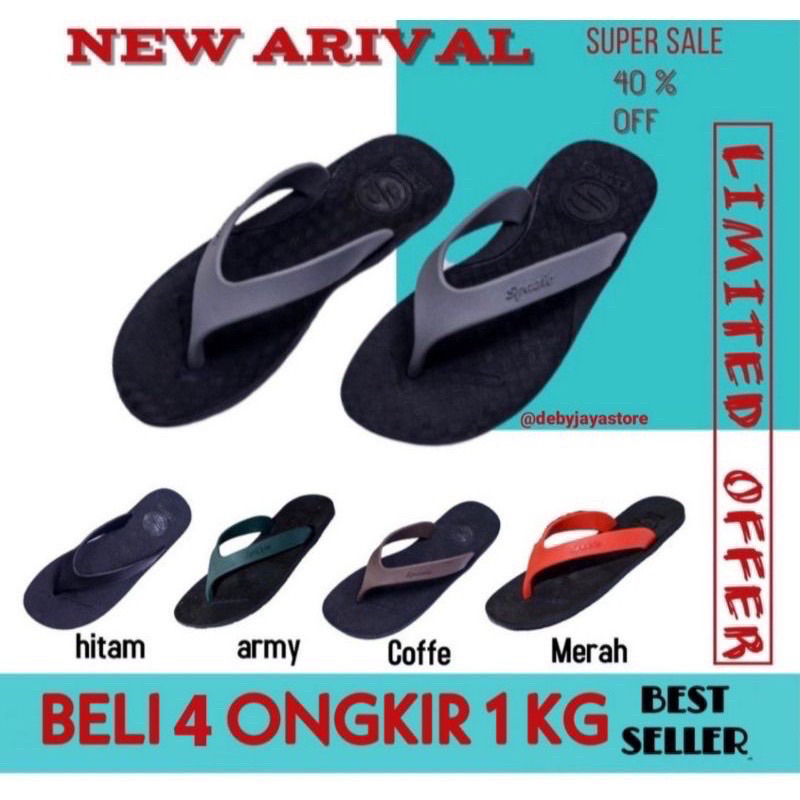 Sandal Jepit Pria Karet Spazio Original / Sandal Pria / Sendal Casual Pria / Sandal Santai Pria /