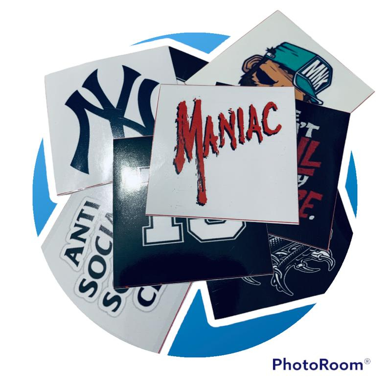 

stiker lucu 6x6cm anti air motif logo
