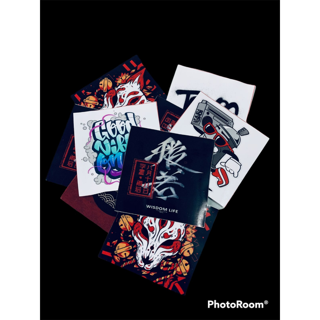 

stiker lucu 6x6cm motif jepang art anti air