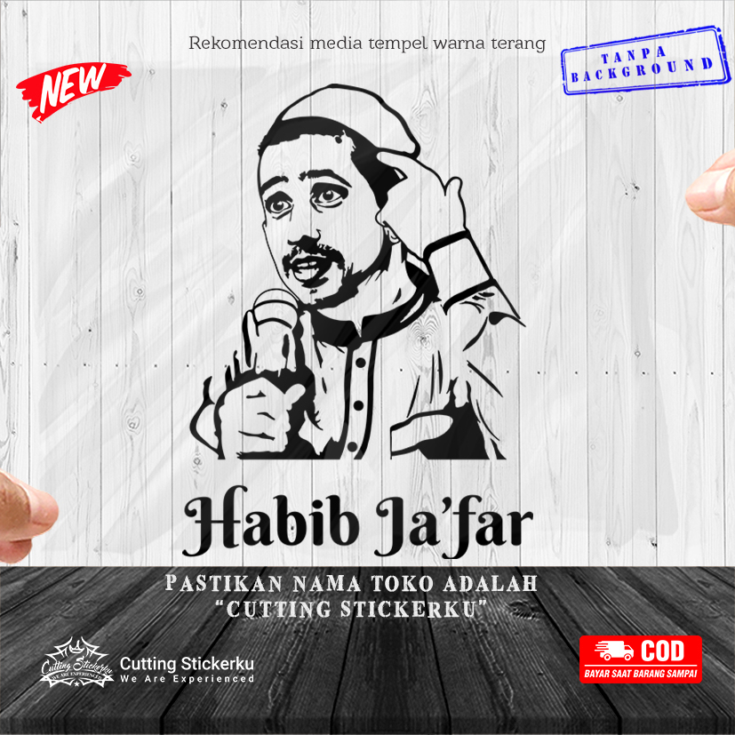 Cutting Stiker Habib Ja'far Variasi Motor Mobil Sticker Timbul Keren Vareasi Kaca Visor Dinding