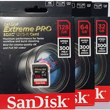 SanDisk Extreme Pro SDXC / SD Card UHS-II 128Gb 300MBps