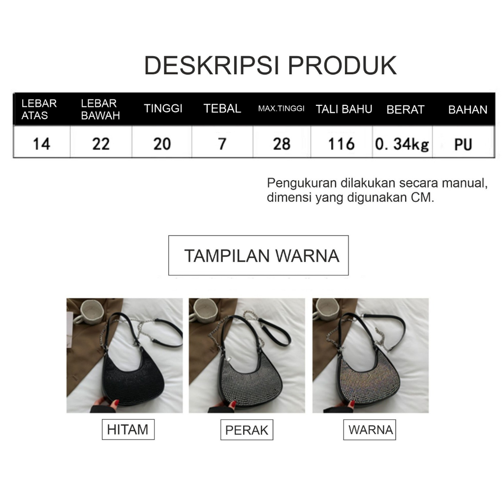 Shoulder Bag Tas Jinjing Bling-Bling Tas Selempeng Wanita Wonderly TC11