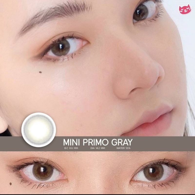 Softlens Kitty Kawaii Mini Primo Gray / Abu Normal Minus Beda Minus