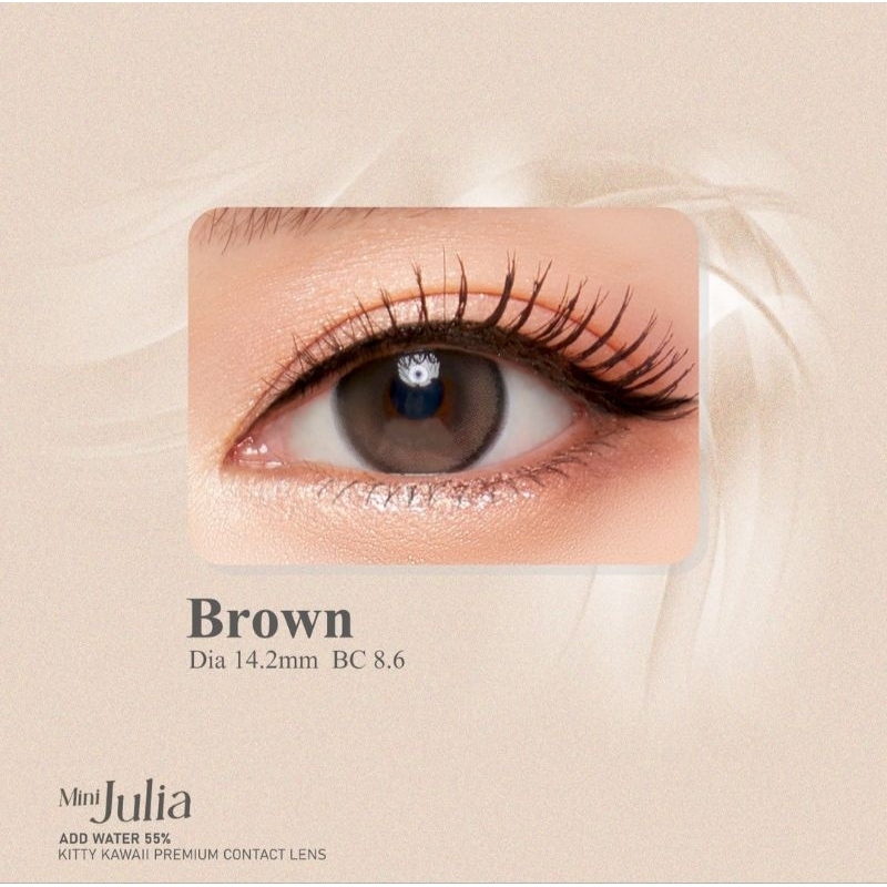 Softlens Kitty Kawaii Mini Julia Brown / Coklat Normal Minus Beda Minus