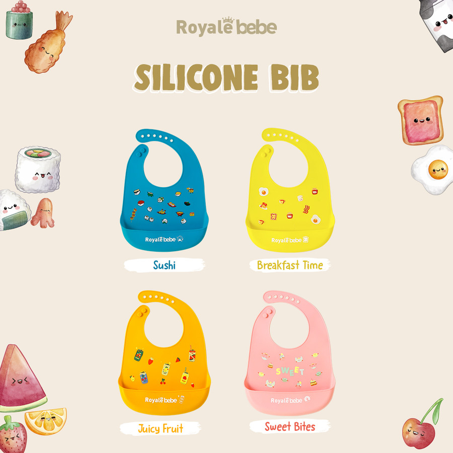 Celemek Bayi Bib Silikon Royale Bebe Silicone