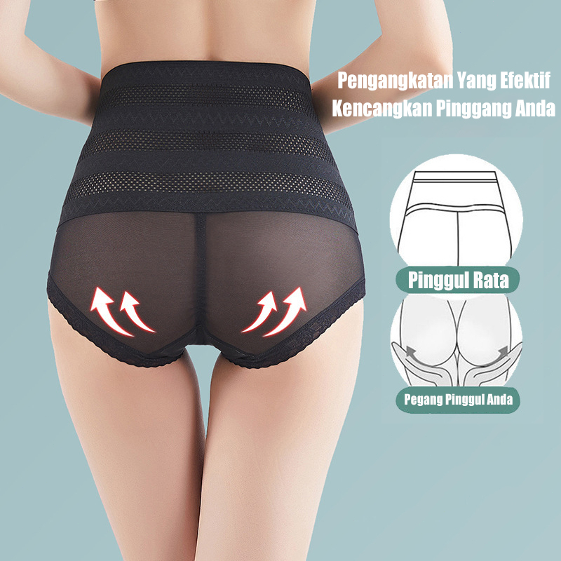 Celana Dalam Korset Waist Pembentuk Tubuh CD Pengecil Perut Slimming Pants High Wanita Pengencang Bokong 5208