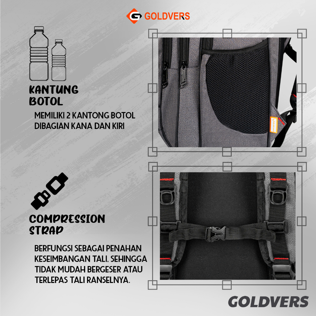 Tas Ransel Pria Goldvers Import Tas Laptop 14inch Free Rain Cover - Goldiesbags