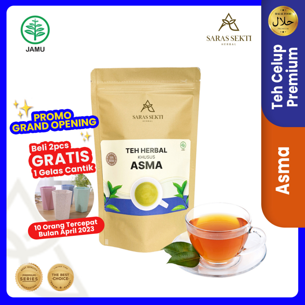 

SARASSEKTI Teh Celup Obat Asma Sesak Nafas Herbal Minuman Kesehatan Paru Paru Alami 100% ORIGINAL