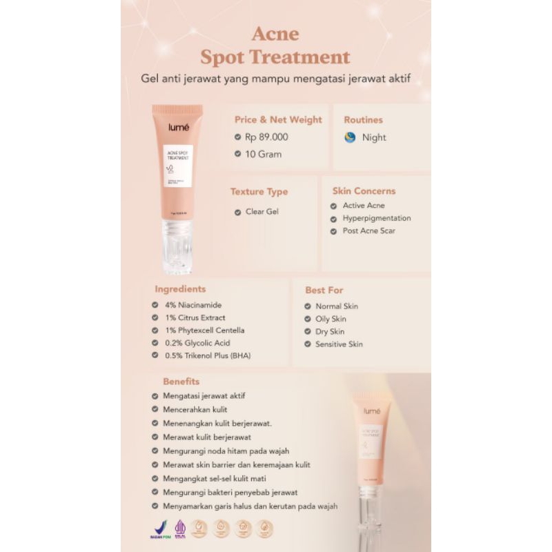 New! LUME Acne Spot Treatment 10 gram | Obat Jerawat Lumecolors Sleman Jogja Yogyakarta