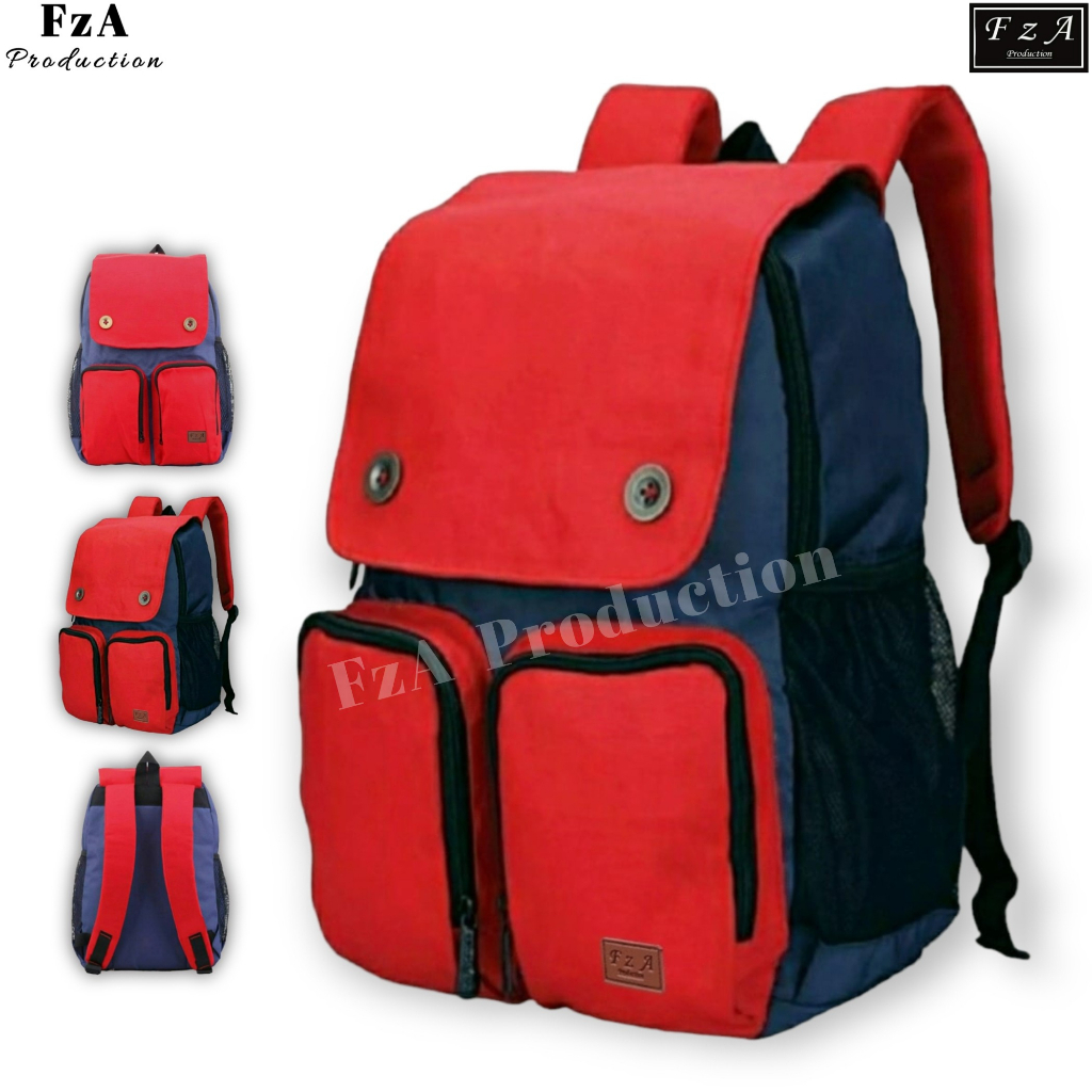 FzA Official -Tas Ransel anak laki laki - Tas Ransel Anak Sekolah - Tas Ransel Sekolah anak laki-laki anak perempuan Backpack Sekolah Anak [ High Quality ] - Red Kids FREEE Jam Tangan Sport