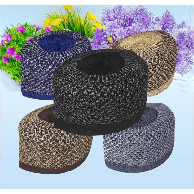 Kopiah Dewasa Peci Oval Kopiah Rajut Oval Songkok Malaysia Spon topi Habasya