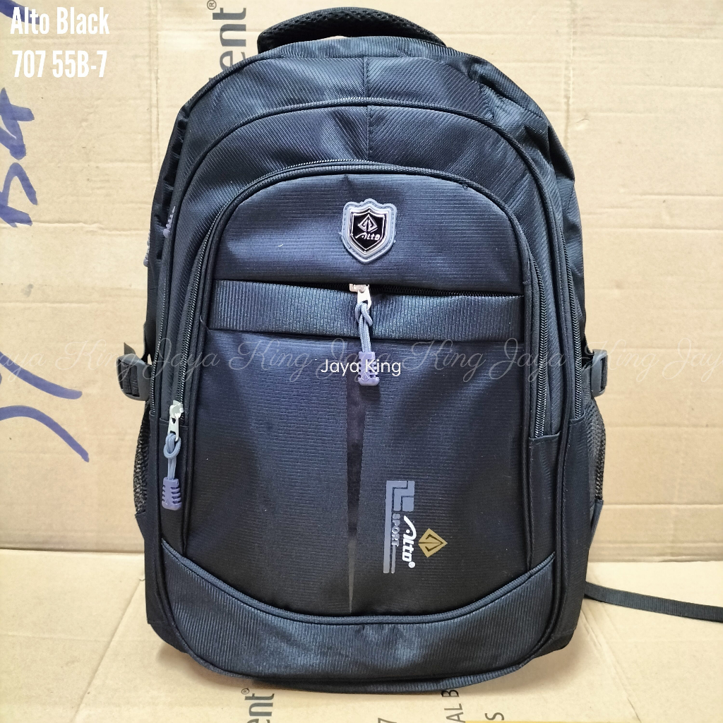 Ransel Alto Tas Sekolah Besar 18 Inch Anak Laki Perempuan Warna Gelap