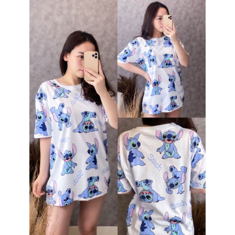 Atasan Oversize Wanita LD110cm Stich full print