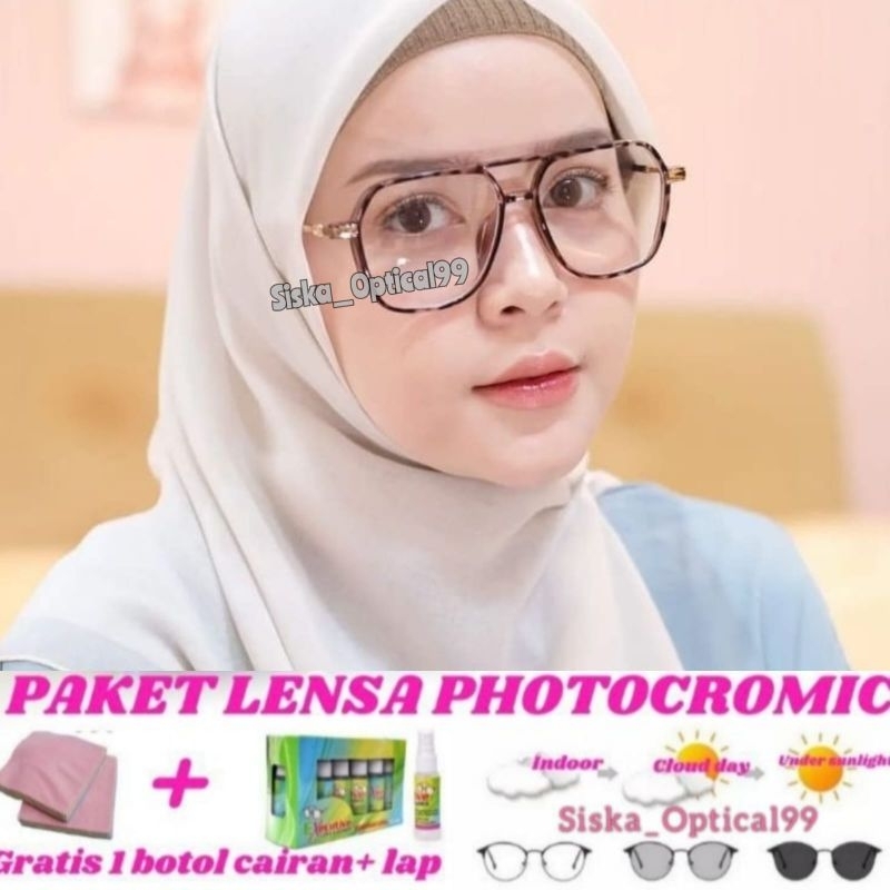 Kacamata Photocromic | Kacamata Minus Antiradiasi | Kacamata Fashion | Frame Kacamata Wanita/Pria 90