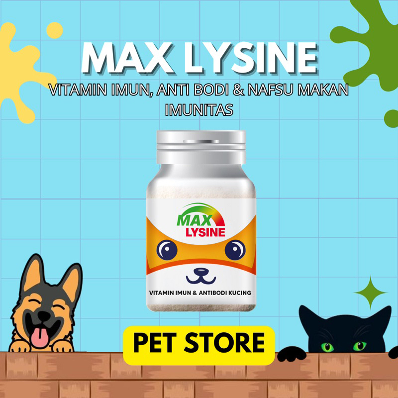 Vitamin Kucing penambah Nafsu Makan MAX LYSINE bagus untuk Imun dan AntiBodi