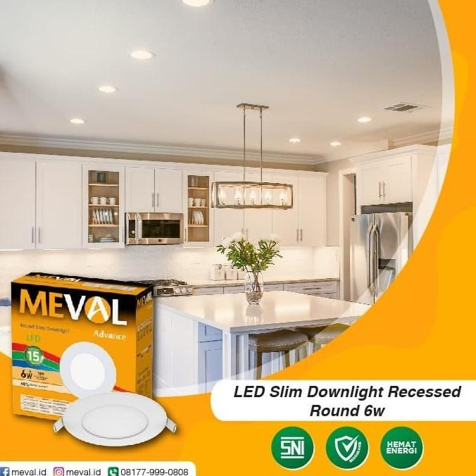 Meval Lampu Panel Downlight LED Square Slim Downlight / Round Slim Downlight 12W 12 Watt