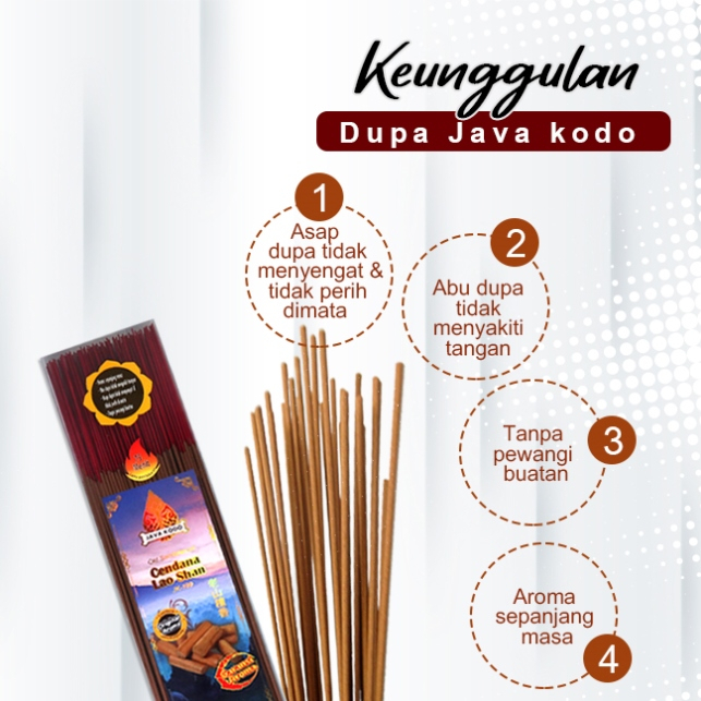 Dupa/Hio Wangi Alami Cendana Lao Shan Java Kodo Stick Putih 39cm 400 gram