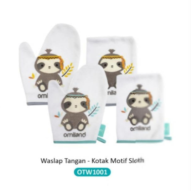 Omiland Waslap Tangan &amp; Kotak Print