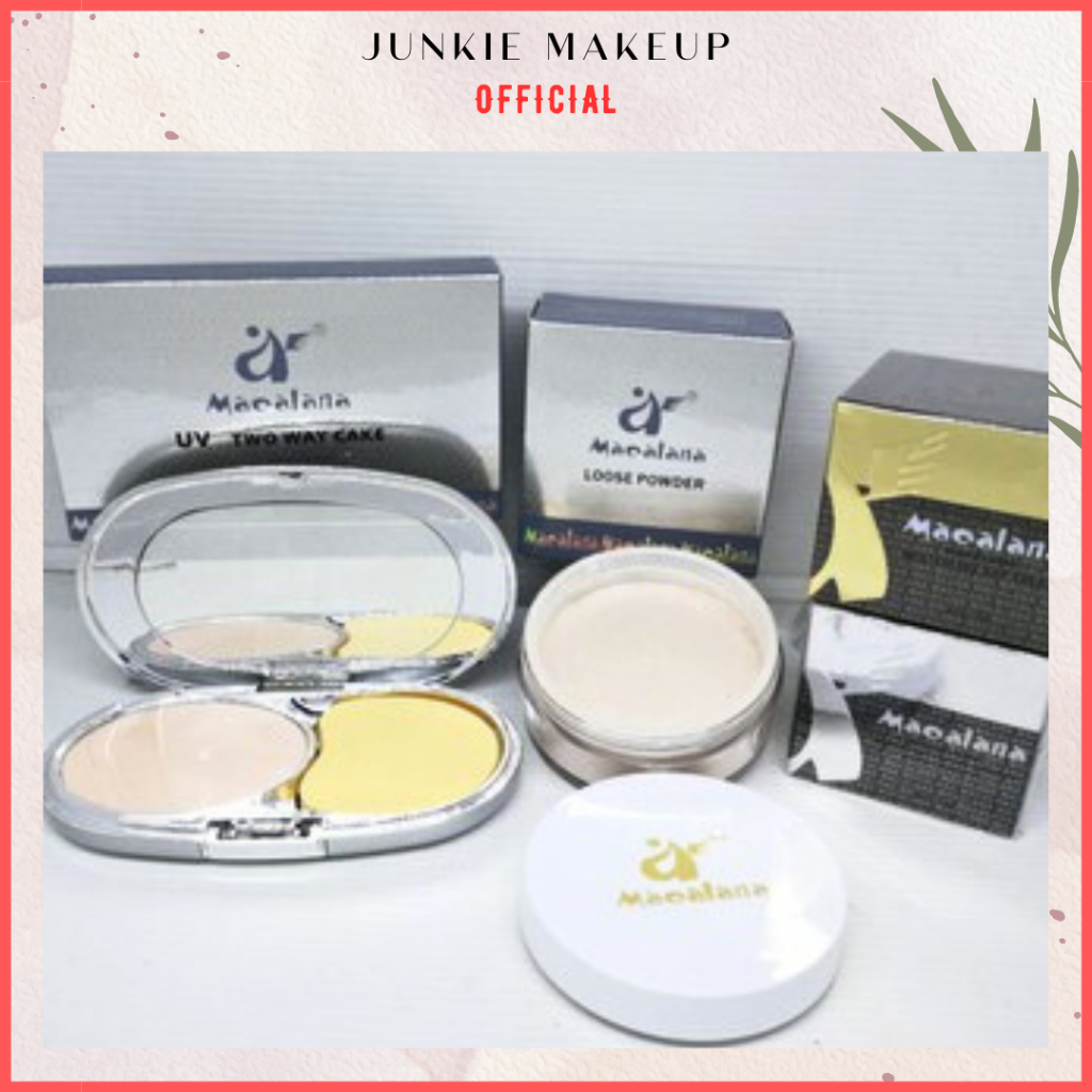 Bedak Padat Macalana/ Loose Powder/ Uv Two Way Cake 100% ORIGINAL