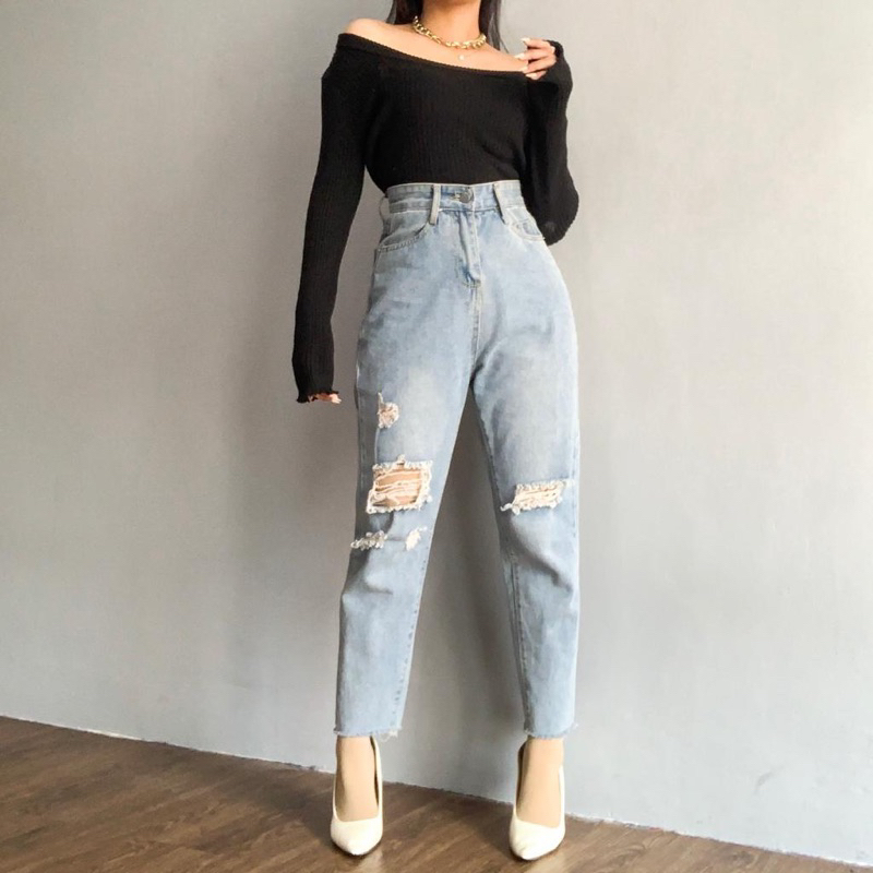 [LUXE.DLABEL] - E55 Jeans | Celana panjang Highwaist wanita Jeans import premium Jeans wanita polos ripped jeans High waist jeans wanita bkk Skinny Jeans High waist Baggy jeans Wideleg Jeans Kulot jeans Boyfriend jeans Wanita Kargo Jeans