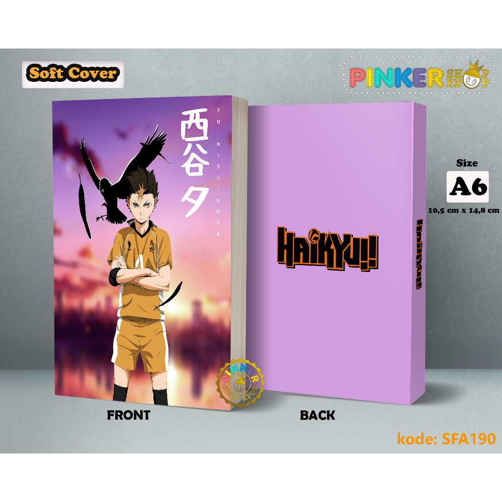 

(SFA190) Pocket Note Anime Haikyuu nishinoya Softcover A6/A5 Buku Tulis catatan Notes Agenda Planner Jurnal