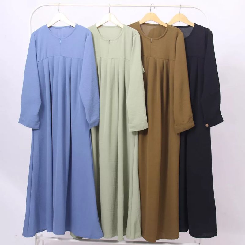 Gamis dress anak perempuan Almira dress anak perempuan simple kekinian crinkle airflow