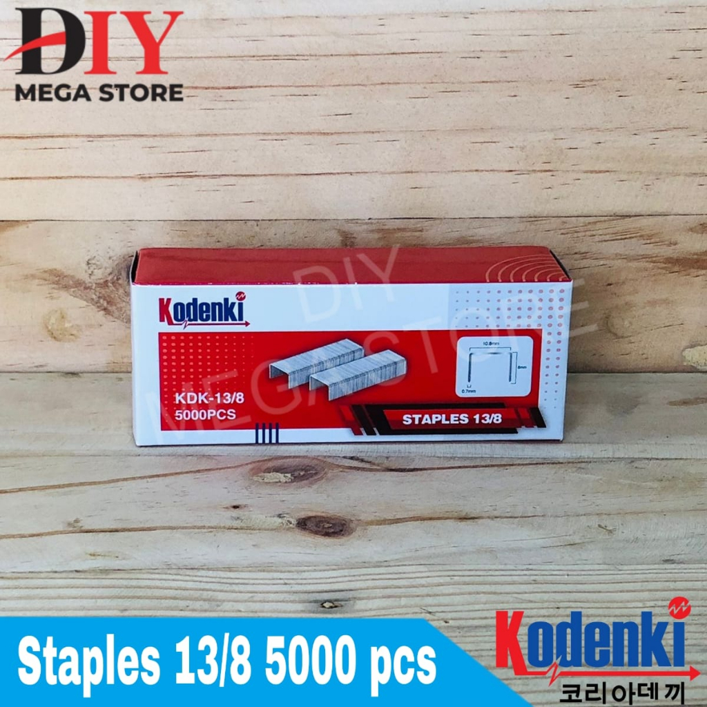 

Kodenki isi staples 13/8 mm stapler gun isi staples manual R23 5000pcs Kodenki Isi Staples 13/8 Tembak Manual R23 Stapler Gun