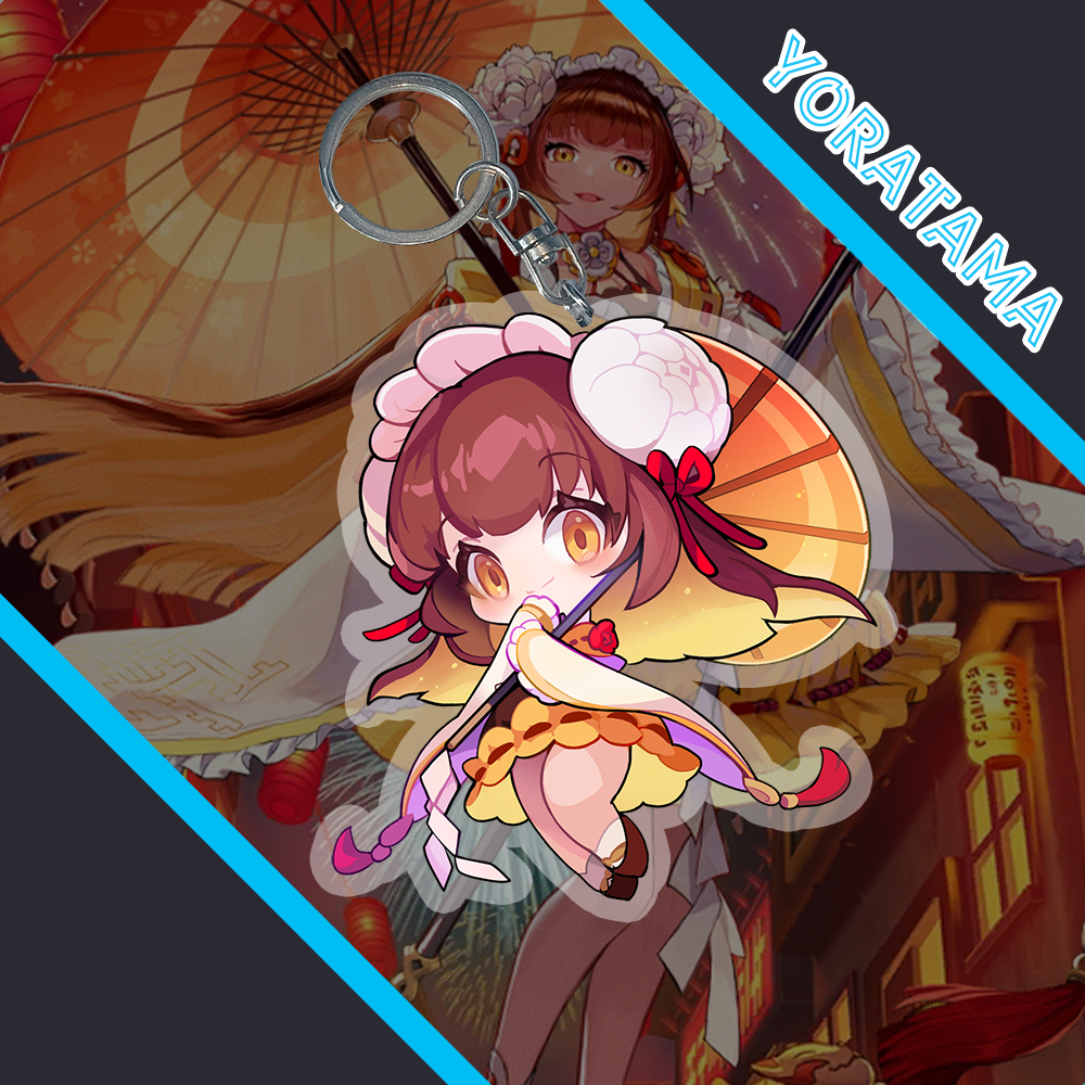 Gantungan Kunci Miya Guardian Tales, Keychain Anime Lucu