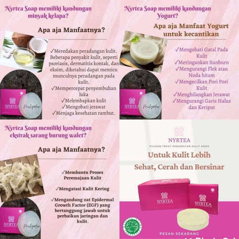 Sabun NYRTEA Original BPOM - Sabun Nyrtea Pemutih Badan dan Wajah