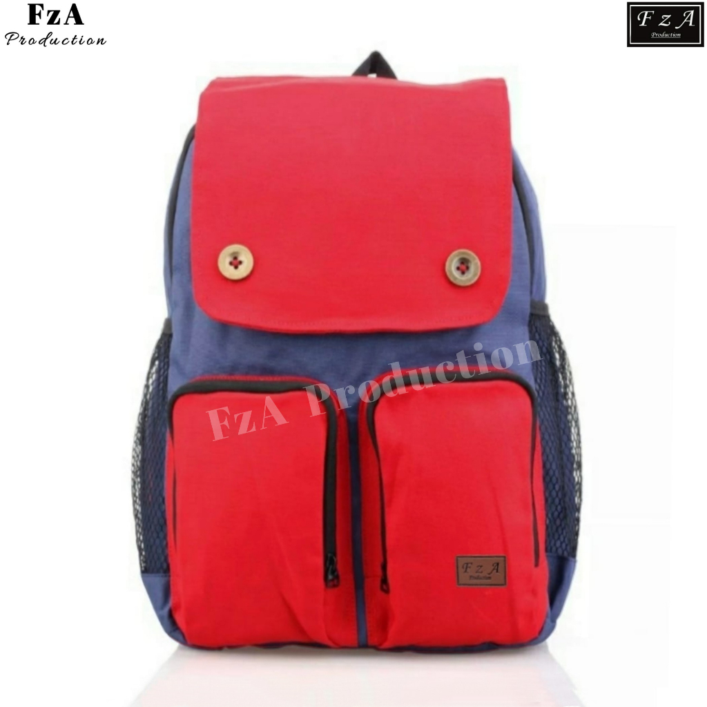 FzA Official -Tas Ransel anak laki laki - Tas Ransel Anak Sekolah - Tas Ransel Sekolah anak laki-laki anak perempuan Backpack Sekolah Anak [ High Quality ] - Red Kids FREEE Waistbag