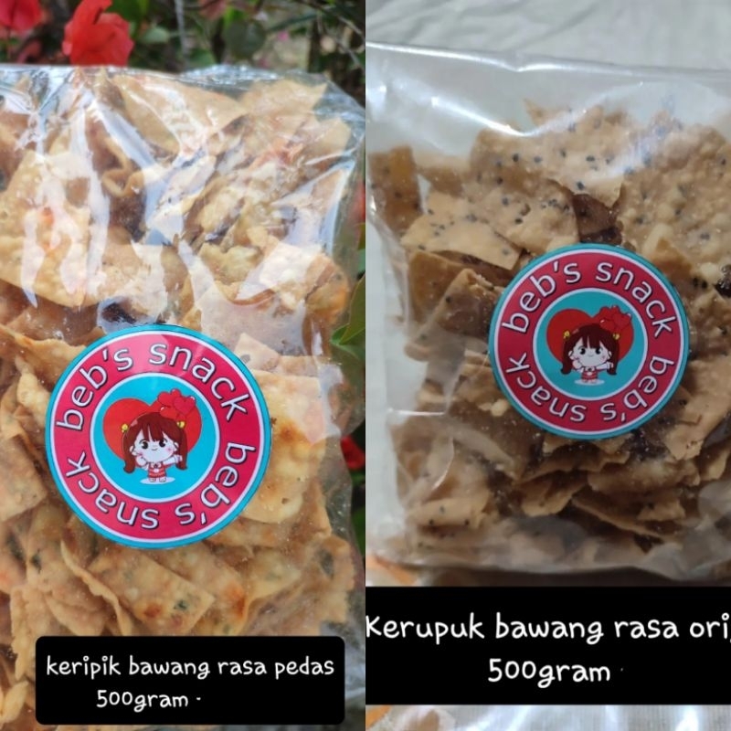 

Kerupuk Bawang Pedas & Original @500gram