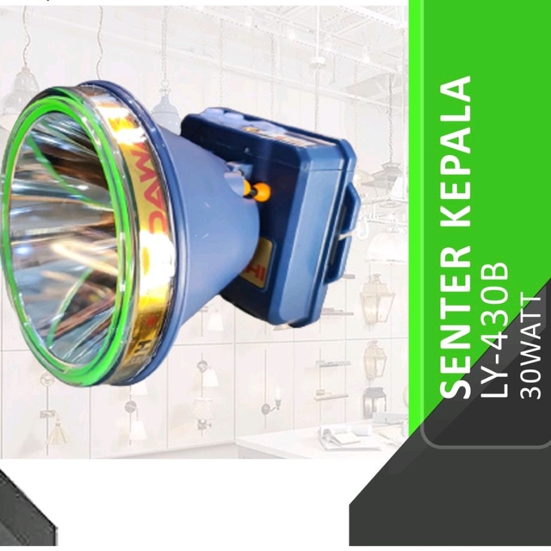 Senter kepala (LED SUPER HEADLIGHT)WATERPROOF 30WATT LY-430B KAWACHI