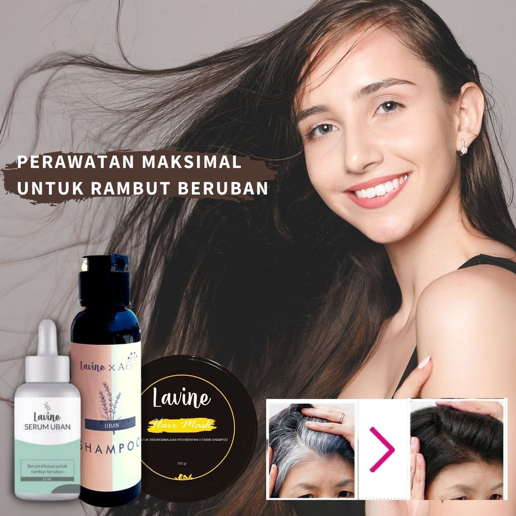 [PROMO SPECIAL] Lavine Shampoo dan Lavine x Aester Serum Uban - Penghilang Uban permanen sampo hair 