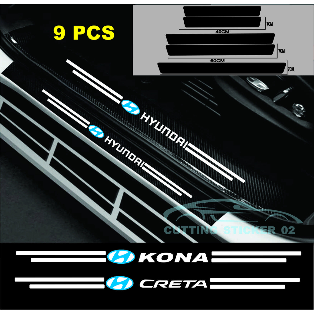 sticker sill plate mobil hyundai stiker karbon 3d mobil hyundai creta kona