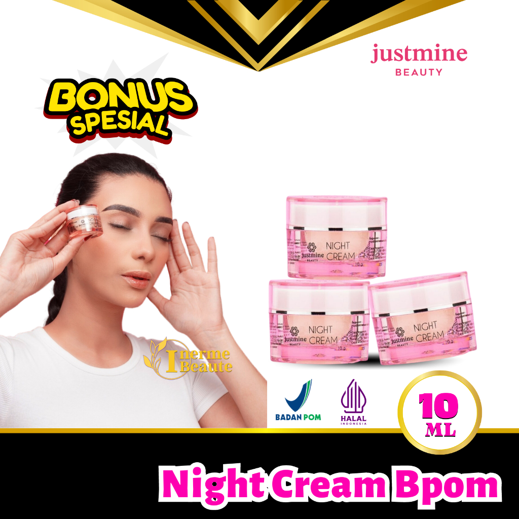Justmine Beauty Night Cream BPOM with Booster All Varian Series Untuk Semua Jenis Kulit