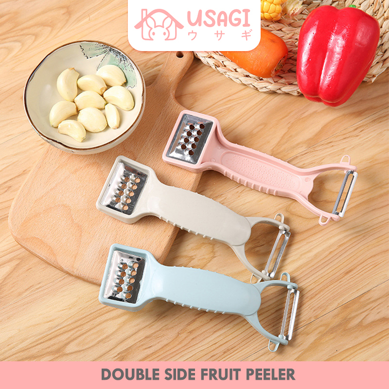 USAGI OFFICIAL Double Side Fruit Peeler 2 in 1 / Alat Pengupas Buah Sayur / Parutan Bawang / Pisau P