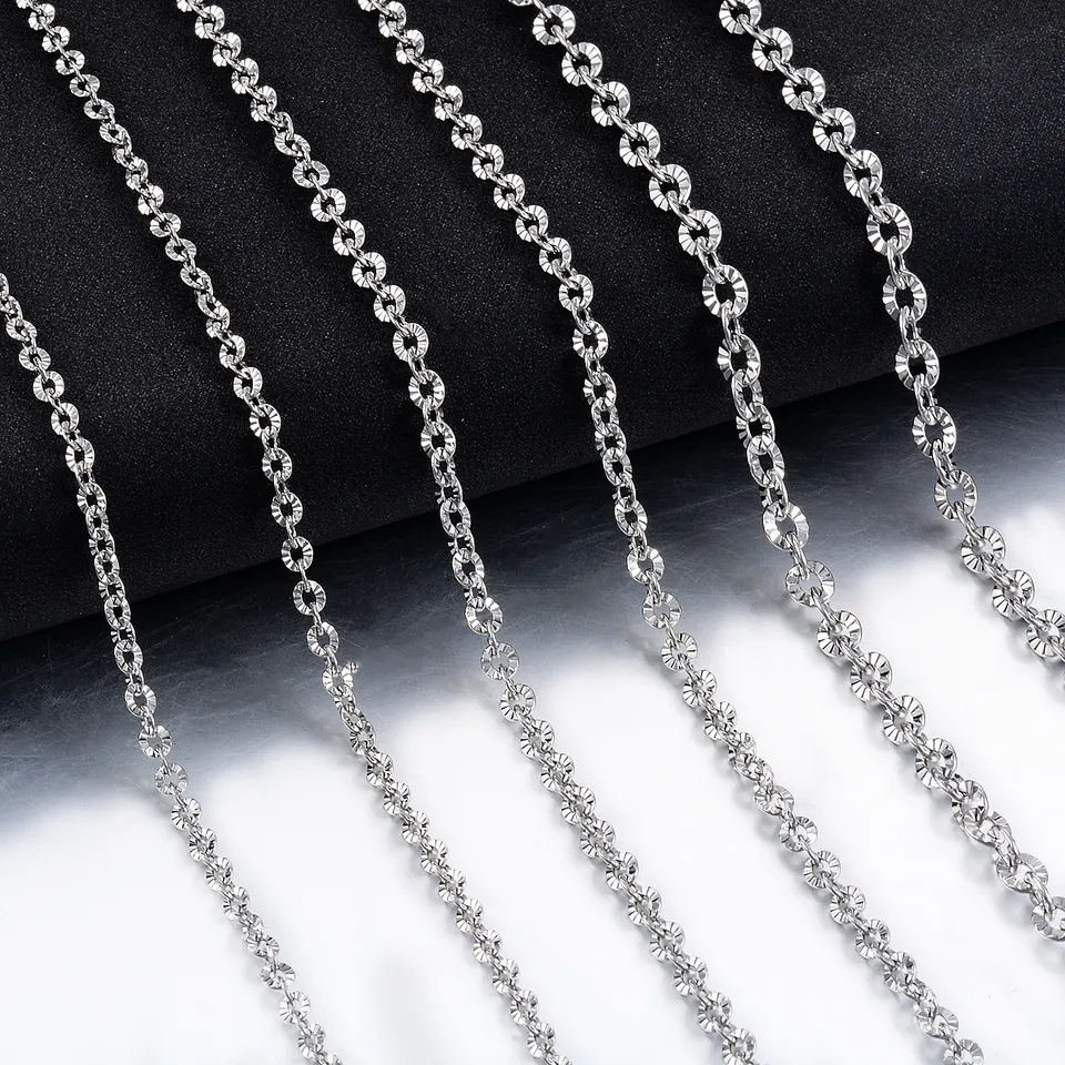 [ 75cm ] Rantai kalung Nuri Sinar Silver/ nori donat ukir / Titanium stainless 316L chain Jualancokl