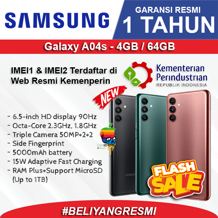 SAMSUNG Galaxy A04s (4/64 GB) / Galaxy A04 (4/64 GB) - Garansi RESMI